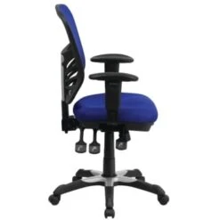 Flash Furniture Mid-Back Blue Mesh Chair With Triple Paddle Control -Home Furnishing Store 555305A WebOnly Lg