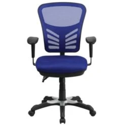 Flash Furniture Mid-Back Blue Mesh Chair With Triple Paddle Control -Home Furnishing Store 555305C WebOnly Lg