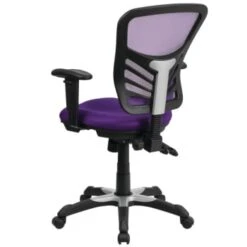 Flash Furniture Mid-Back Purple Mesh Chair With Triple Paddle Control -Home Furnishing Store 555309B WebOnly Lg