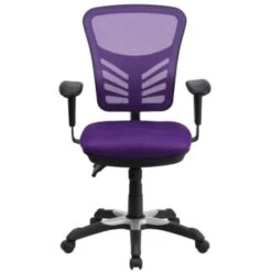 Flash Furniture Mid-Back Purple Mesh Chair With Triple Paddle Control -Home Furnishing Store 555309C WebOnly Lg