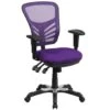 Flash Furniture Mid-Back Purple Mesh Chair With Triple Paddle Control -Home Furnishing Store 555309 WebOnly Lg