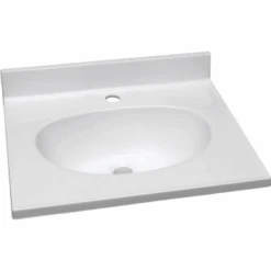 Design House® 37x22" Solid White Cultured Marble Vanity Top And Bowl