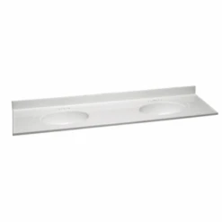 Design House® 73 X 22 Solid White Cultured Marble Vanity Top And Double Bowl
