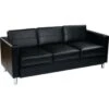 Office Star Products Pacific Sofa - Black Vinyl -Home Furnishing Store 601879 V Lg