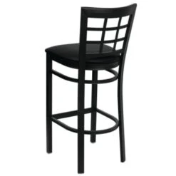Flash Furniture Hercules Series Black Window Back Metal Barstool Black Vinyl Seat -Home Furnishing Store 603551B WebOnly Lg