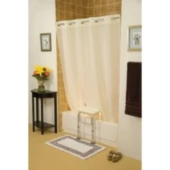 Hookless Transfer Benchbuddy Shower Curtain Simplicity Beige 71wx72"h