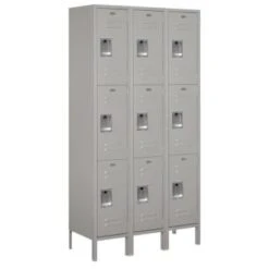 Salsbury Industries® Gray-Triple Tier-Standard Metal Locker 6 Feet X 15 Inches