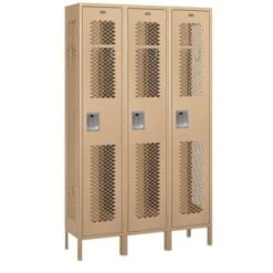 Salsbury Industries® Tan Single Tier Vented Metal Locker 6 Feet X 15 Inches