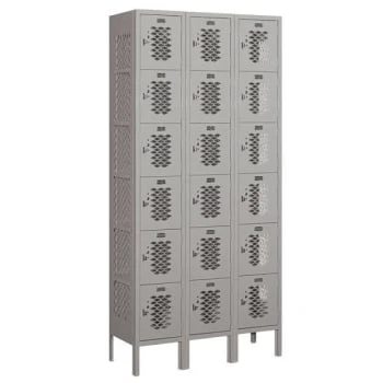 Salsbury Industries® Six Tier Box-Vented Metal Locker-Gray-6 Feet X 12 Inches 3 Salsbury Industries® Six Tier Box-Vented Metal Locker-Gray-6 Feet X 12 Inches