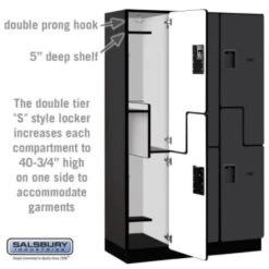 Salsbury Industries® Black-15 Inch Wide S Style-Wood Locker 6 Feet X 18 Inches -Home Furnishing Store 621103 w DetailedProductView2 Lg