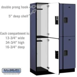 Salsbury Industries® Blue-Double Tier Designer Wood Locker 6 Feet X 18 Inches 14 Salsbury Industries® Blue-Double Tier Designer Wood Locker 6 Feet X 18 Inches -Home Furnishing Store 621158 w DetailedProductView2 Lg