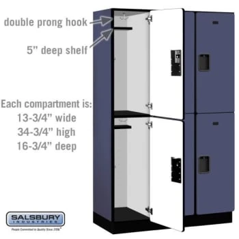 Salsbury Industries® Blue-Double Tier Designer Wood Locker 6 Feet X 18 Inches 6 Salsbury Industries® Blue-Double Tier Designer Wood Locker 6 Feet X 18 Inches - Image 4