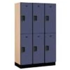 Salsbury Industries® Blue-Double Tier Designer Wood Locker 6 Feet X 18 Inches -Home Furnishing Store 621158 w MainProductImage Lg