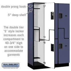 Salsbury Industries® Blue Double Tier S Style-Wood Locker 6 Feet X 18inches -Home Furnishing Store 621172 w DetailedProductView2 Lg