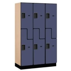Salsbury Industries® Blue Double Tier S Style-Wood Locker 6 Feet X 18inches