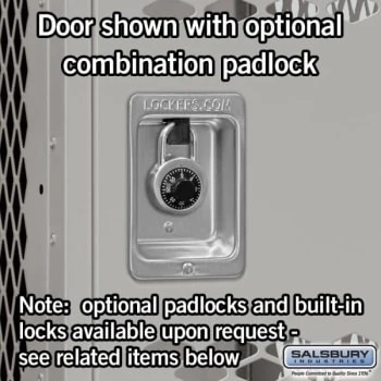 Salsbury Industries® Gray- Double Tier Vented Metal Locker 6 Feet X 18 Inches 5 Salsbury Industries® Gray- Double Tier Vented Metal Locker 6 Feet X 18 Inches - Image 3