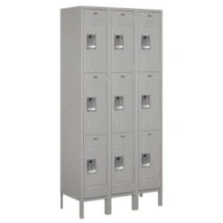 Salsbury Industries® Gray-Triple Tier Standard Metal Locker 6 Feetx15 Inches