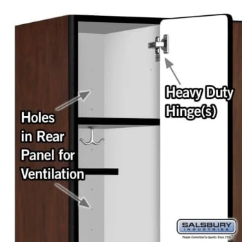 Salsbury Industries® Mahogany Wide-Designer Wood Locker 6 Feet X 18 Inches 7 Salsbury Industries® Mahogany Wide-Designer Wood Locker 6 Feet X 18 Inches - Image 5