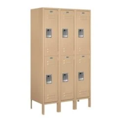 Salsbury Industries® Tan-Double Tier Standard Metal Locker 5 Feet X 15 Inches