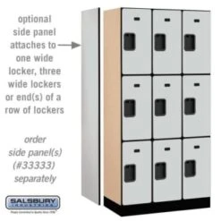 Salsbury Industries® Gray- Triple Tier Designer Wood Locker 6 Feet X 18 Inches -Home Furnishing Store 621366 w DetailedProductView1 Lg