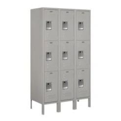 Salsbury Industries® Gray-12 Inch-Triple Tier Metal Locker 5 Feet X 15 Inches