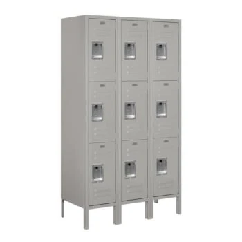 Salsbury Industries® Gray-12 Inch-Triple Tier Metal Locker 5 Feet X 15 Inches 3 Salsbury Industries® Gray-12 Inch-Triple Tier Metal Locker 5 Feet X 15 Inches