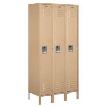 Salsbury Industries® Single Tier- Tan Standard Metal Locker 6 Feet X 18 Inches 3 Salsbury Industries® Single Tier- Tan Standard Metal Locker 6 Feet X 18 Inches