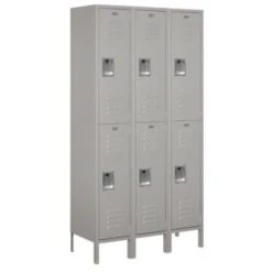 Salsbury Industries® Gray-Double Tier Standard Metal Locker-6 Feet X 15inches