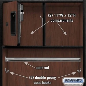 Salsbury Industries® Mahogany Designer Wood Open Access Locker 6feet X 18inches 7 Salsbury Industries® Mahogany Designer Wood Open Access Locker 6feet X 18inches - Image 5