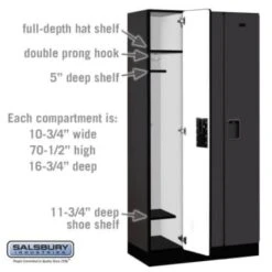 Salsbury Industries® Single Tier-Black-Designer Wood Locker 6 Feet X 18 Inches -Home Furnishing Store 621423 w DetailedProductView2 Lg