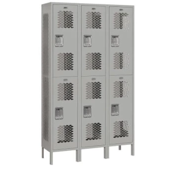 Salsbury Industries® 6 Ft. X 15 In. 2-Tier Vented Locker (Gray) 3 Salsbury Industries® 6 Ft. X 15 In. 2-Tier Vented Locker (Gray)