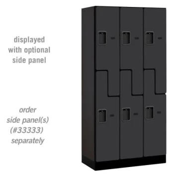 Salsbury Industries® Black-Double Tier S Style-Wood Locker 6 Feet X 18 Inches 4 Salsbury Industries® Black-Double Tier S Style-Wood Locker 6 Feet X 18 Inches - Image 2