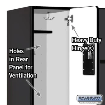 Salsbury Industries® Black-Double Tier S Style-Wood Locker 6 Feet X 18 Inches 7 Salsbury Industries® Black-Double Tier S Style-Wood Locker 6 Feet X 18 Inches - Image 5
