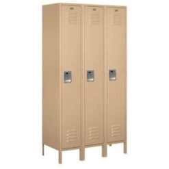 Salsbury Industries® Tan 15 Inch Wide Standard Metal Locker 6 Feet X 18 Inches