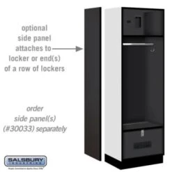 Salsbury Industries® Black-Designer Wood Open Access Locker 6 Feet X 18 Inches -Home Furnishing Store 621460 w DetailedProductView1 Lg