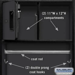 Salsbury Industries® Black-Designer Wood Open Access Locker 6 Feet X 18 Inches -Home Furnishing Store 621460 w DetailedProductView3 Lg