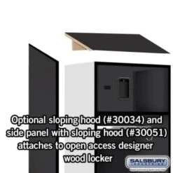 Salsbury Industries® Black-Designer Wood Open Access Locker 6 Feet X 18 Inches -Home Furnishing Store 621460 w DetailedProductView6 Lg
