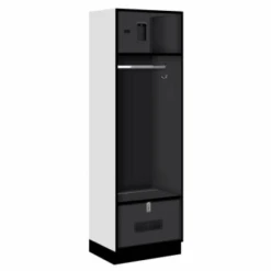 Salsbury Industries® Black-Designer Wood Open Access Locker 6 Feet X 18 Inches