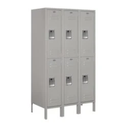 Salsbury Industries® Gray-Double Tier Standard Metal Locker 5 Feet X 18 Inches
