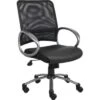 Boss Mesh Task Chair, Leatherplus Seat, Black
