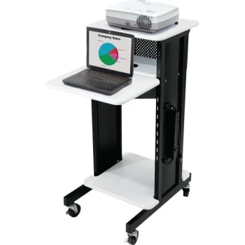 Oklahoma Sound Premium Presentation Cart Black With Ivory Woodgrain 3 Oklahoma Sound Premium Presentation Cart Black With Ivory Woodgrain