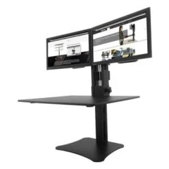 Victor® High Rise Black Dual Monitor Standing Desk Workstation