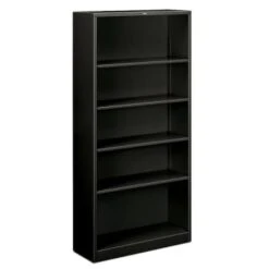 Hon® Brigade 5-Shelf Black Steel Bookcase