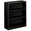 Hon® Brigade 3-Shelf Black Steel Bookcase -Home Furnishing Store 739000 w MainProductImage BUS Lg