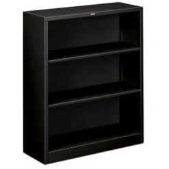 Hon® Brigade 3-Shelf Black Steel Bookcase