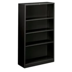 Hon® Brigade 4-Shelf Black Steel Bookcase
