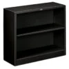 Hon® Brigade 2-Shelf Black Steel Bookcase