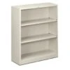 Hon® Brigade 3-Shelf Light Gray Steel Bookcase