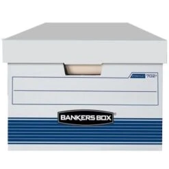 Bankers Box® Stor/file White/blue 65% Recycled Storage Box, Package Of 4