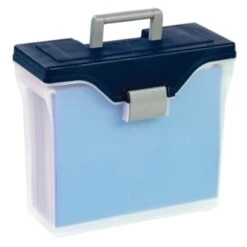 Office Depot® Clear/blue Small Mobile File Box